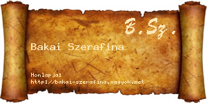 Bakai Szerafina névjegykártya